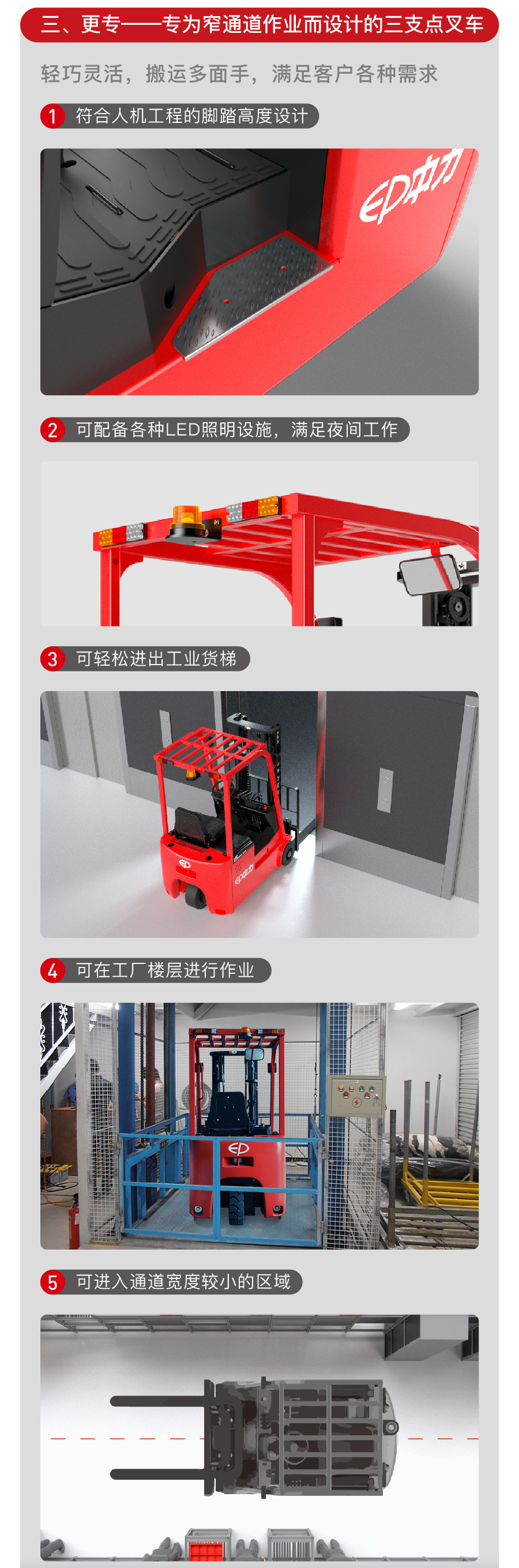 1.5噸三支點平衡重式電動叉車EFS151